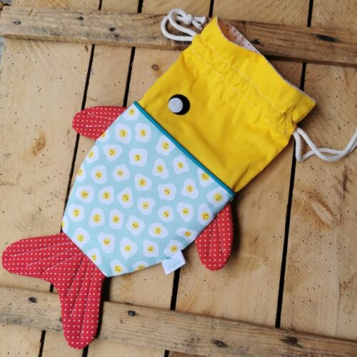 pochon poisson, poisson de Pâques, cadeau de Pâques, Cadeau enfant made in France , Cadeau enfant artisanal