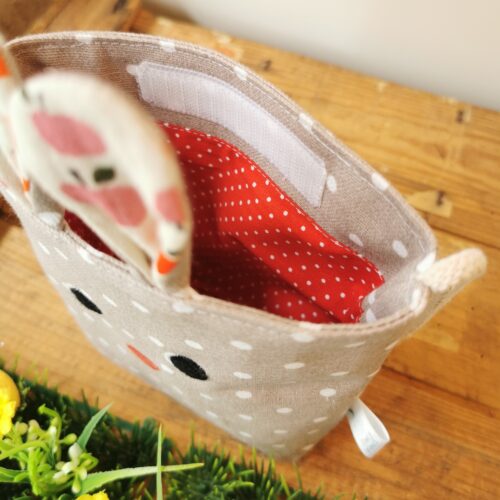 sac en bandoulière enfant lapin, sac de Pâques, sac pour petite fille , sac lapin, made in France, fabrication artisanale